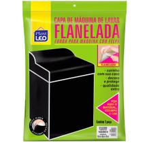 Capa Para Maquina de Lavar Flanelada Lisa M Preta Plast Leo