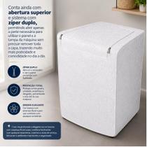 Capa Para Máquina de Lavar Forrada P Branca Abertura Superior com Zíper Duplo PVC Proteção Contra Poeira Umidade Compatível Consul Brastemp Electrolux Capa Para Máquina de Lavar Forrada P Branca Abertura Superior com Zíper Duplo PVC Proteção Contra Poeira Umidade Compatível Consul Brastemp Electrolux
