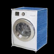 Capa para Máquina de Lavar GG Frontal Azul Jeans com Zíper