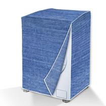 Capa para Máquina de Lavar GG Roupas Azul Jeans Frontal - Vida Pratika