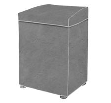 Capa para Maquina de Lavar Tampa e Saia Eletrolux GE Continental Brastemp Panasonic Cinza Lavanderia 12kg a 16kg