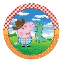 Capa Para Mini Painel Redondo George Pig Festa Infantil Sistema Veste Fácil Decoração
