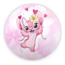 Capa Para Mini Painel Redondo Veste Fácil Desenho Angel Rosa Estilo Namorada Stitch Decoração Festa