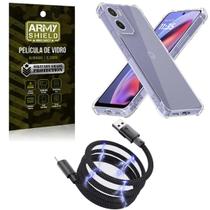 Capa Para Moto G75 + Cabo Tipo-C Magnético + Pelicula de Vidro 3D - Armyshield