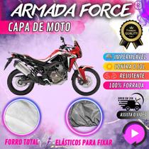 Capa para Moto HONDA AFRICA TWIN 100% Forrada Forro Total Armada Force 100% Impermeável Forro Total Protege Sol Chuva Poeira Lona Proteção Automotiva