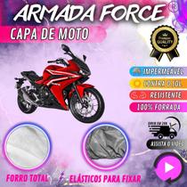 Capa para Moto HONDA CBR 500r 100% Forrada Forro Total Armada Force 100% Impermeável Forro Total Protege Sol Chuva Poeira Lona Proteção Automotiva