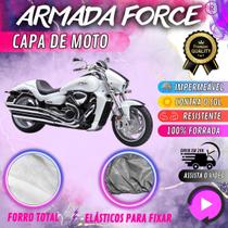 Capa para Moto SUZUKI BOULEVARD 100% Forrada Forro Total Armada Force 100% Impermeável Forro Total Protege Sol Chuva Poeira Lona Proteção Automotiva