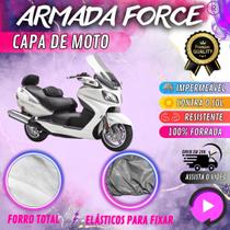 Capa para Moto SUZUKI BURGMAN 650 100% Forrada Forro Total Armada Force 100% Impermeável Forro Total Protege Sol Chuva Lona Proteção Automotiva
