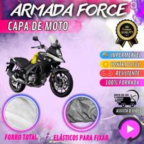 Capa para Moto SUZUKI V-STORM 650 100% Forrada Forro Total Armada Force 100% Impermeável Forro Total Protege Sol Chuva Poeira Lona Proteção Automotiva