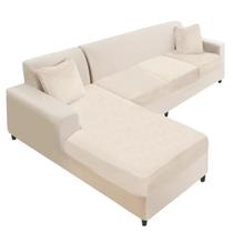 Capa para móveis NAISI Sectional Velvet Sofa Slipcover Bege
