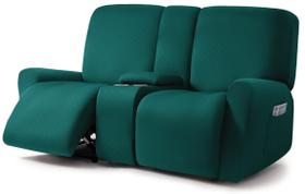 Capa para móveis ULTICOR Jacquard de 8 peças Loveseat Teal