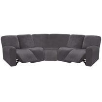 Capa para móveis ULTICOR Velvet Stretch Recliner em forma de L, 5 assentos Capa para móveis ULTICOR Velvet Stretch Recliner em forma de L, 5 assentos