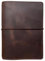 Capa para notebook Travelers Newestor tamanho B6 em couro marrom escuro