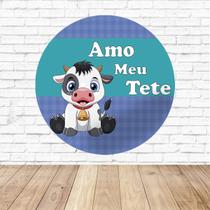 Capa para Painel Redondo Amo Meu Tetê Tecido Sublimado Veste Fácil 1,50mx1,50m Festa Aniversário Capa para Painel Redondo Amo Meu Tetê Tecido Sublimado Veste Fácil 1,50mx1,50m Festa Aniversário