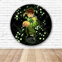 Capa para Painel Redondo Ben 10 Tecido Sublimado Veste Fácil 1,50mx1,50m Festa Aniversário