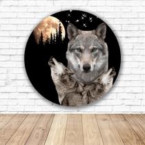 Capa para Painel Redondo Bosque Encantado Tecido Sublimado Veste Fácil 1,50mx1,50m Festa Aniversário Capa para Painel Redondo Bosque Encantado Tecido Sublimado Veste Fácil 1,50mx1,50m Festa Aniversário