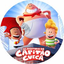 Capa para Painel Redondo Capitão Cueca Tecido Sublimado Veste Fácil 1,50mx1,50m Festa Aniversário