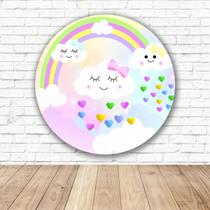 Capa para Painel Redondo Chuva de Amor Tecido Sublimado Veste Fácil 1,50mx1,50m Festa Aniversário Capa para Painel Redondo Chuva de Amor Tecido Sublimado Veste Fácil 1,50mx1,50m Festa Aniversário