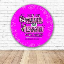 Capa para Painel Redondo Dia da Mulher Tecido Sublimado Veste Fácil 1,50mx1,50m Festa Aniversário Capa para Painel Redondo Dia da Mulher Tecido Sublimado Veste Fácil 1,50mx1,50m Festa Aniversário