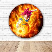 Capa para Painel Redondo Dragon Ball Tecido Sublimado Veste Fácil 1,50mx1,50m Festa Aniversário