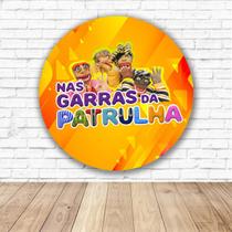 Capa para Painel Redondo Garras da Patrulha Tecido Sublimado Veste Fácil 1,50mx1,50m Festa Aniversário