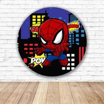 Capa para Painel Redondo Homem Aranha Tecido Sublimado Veste Fácil 1,50mx1,50m Festa Aniversário Capa para Painel Redondo Homem Aranha Tecido Sublimado Veste Fácil 1,50mx1,50m Festa Aniversário