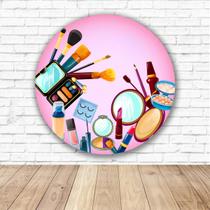 Capa para Painel Redondo Maquiagem Tecido Sublimado Veste Fácil 1,50mx1,50m Festa Aniversário Capa para Painel Redondo Maquiagem Tecido Sublimado Veste Fácil 1,50mx1,50m Festa Aniversário