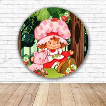 Capa para Painel Redondo Moranguinho Tecido Sublimado Veste Fácil 1,50mx1,50m Festa Aniversário Capa para Painel Redondo Moranguinho Tecido Sublimado Veste Fácil 1,50mx1,50m Festa Aniversário