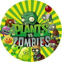 Capa para Painel Redondo Plants vs Zombies Tecido Sublimado 1,50m x 1,50m
