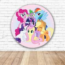 Capa para Painel Redondo Poney Tecido Sublimado Veste Fácil 1,50mx1,50m Festa Aniversário Capa para Painel Redondo Poney Tecido Sublimado Veste Fácil 1,50mx1,50m Festa Aniversário