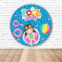 Capa para Painel Redondo Pool Party Tecido Sublimado Veste Fácil 1,50mx1,50m Festa Aniversário Capa para Painel Redondo Pool Party Tecido Sublimado Veste Fácil 1,50mx1,50m Festa Aniversário