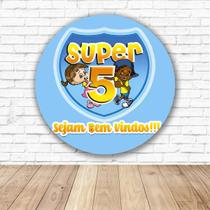 Capa para Painel Redondo Super 5 Tecido Sublimado Veste Fácil 1,50mx1,50m Festa Aniversário