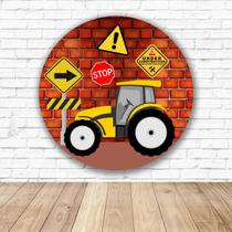 Capa para Painel Redondo Trator Tecido Sublimado Veste Fácil 1,50mx1,50m Festa Aniversário Capa para Painel Redondo Trator Tecido Sublimado Veste Fácil 1,50mx1,50m Festa Aniversário