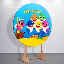 Capa para painel Shark tema Tubarão Baby decoração festa infantil tamanhos redondo mini grande