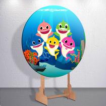 Capa para painel Shark tema Tubarão Baby decoração festa infantil tamanhos redondo mini grande