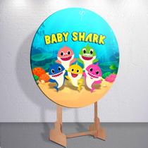 Capa para painel Shark tema Tubarão Baby decoração festa infantil tamanhos redondo mini grande