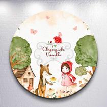 Capa para Painel Tema Infantil Chapeuzinho Lobo Mau Redondo Decoração Mini e Grande Tamanhos