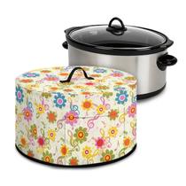 Capa para panela elétrica de cozimento lento Hwzdsyxl com estampa floral e notas musicais 41 x 36 x 24 cm Capa para panela elétrica de cozimento lento Hwzdsyxl com estampa floral e notas musicais 41 x 36 x 24 cm