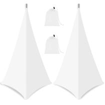 Capa para pedestal de caixa de som Meeynn 360 branca em lycra, kit com 2 Capa para pedestal de caixa de som Meeynn 360 branca em lycra, kit com 2