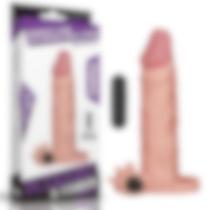 Capa para pênis 18,5 x 4,2 cm Extensora com Vibro Pleasure XTender Series Lovetoy Peniana