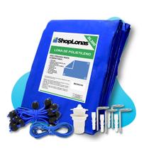 Capa para Piscina 10 em 1 Proteção 10x5 Azul 300 Micras Capa para Piscina 10 em 1 Proteção 10x5 Azul 300 Micras