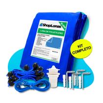 Capa para Piscina 10 em 1 Proteção 7,5x3,5 Azul 300 Micras Capa para Piscina 10 em 1 Proteção 7,5x3,5 Azul 300 Micras