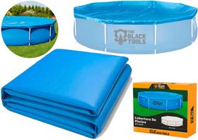 Capa Para Piscina 3 Metros Estruturada Redonda Circular Cor Azul Tbt-008 The Black Tools