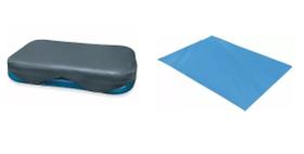 Capa para piscina retangular Intex 1000 Litros 58412 + Forro Piso 3,10 m 3,10 m