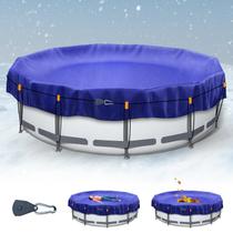Capa para Piscina ZHSX Redonda Azul de Malha para Inverno 4,5 m