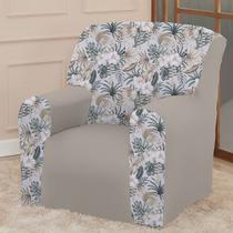 Capa para Poltrona Coladinha Mista Floral Estampada Decoração Sala Quarto Escritório Ajuste Perfeito