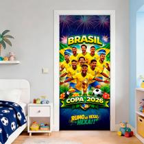 Capa Para Porta Decoração Futebol Copa do Mundo Painel Em Tecido Com Elástico