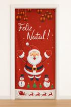 Capa para Porta Enfeite de Pascoa 2,10x0,85 Acabamento com Elástico Feliz Páscoa Coelhos Cor:Feliz Natal