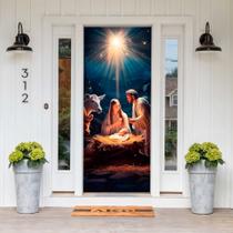 Capa Para Porta ou Painel de Mesa Decoração De Jesus Cristo Religioso Painel Em Tecido Com Elástico