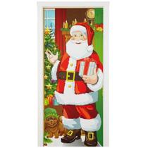 Capa Para Porta Tecido Estampado Natalino 85x210cm